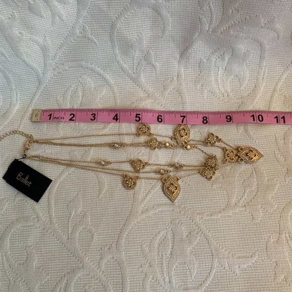Ballet Gold Rhinestone Baroque Designer Necklace - Picture 9 of 10